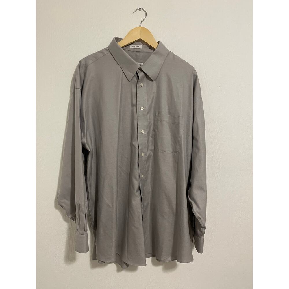 Joseph & Feiss Men's Long Sleeve Charcoal-Gray Button-Up Shirt Size  19  34/35